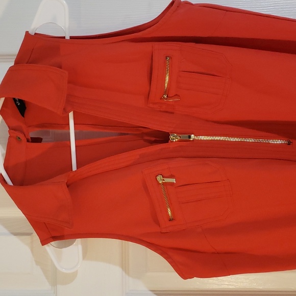 Burnt orange dressy romper with gold hardware  size 8 - Picture 2 of 5